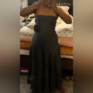 DKNY strapless wool evening dress